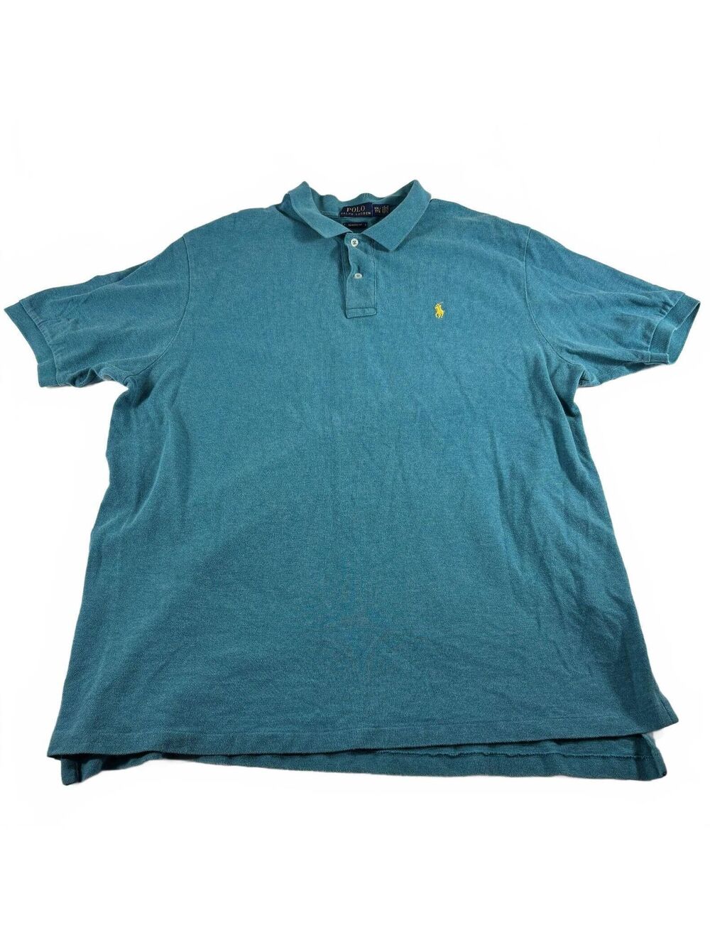 Polo Ralph Lauren Men's Turquoise Short-Sleeve Cotton Polo Shirt XXL
